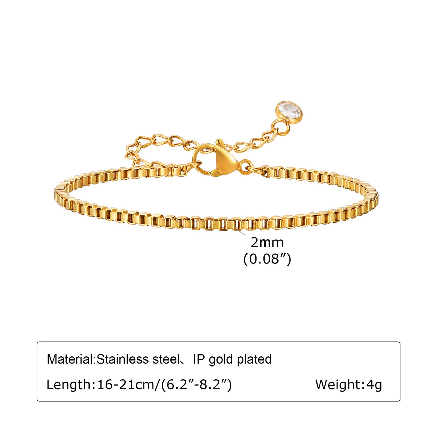 Stainless Steel Box Chain Minority Bracelet