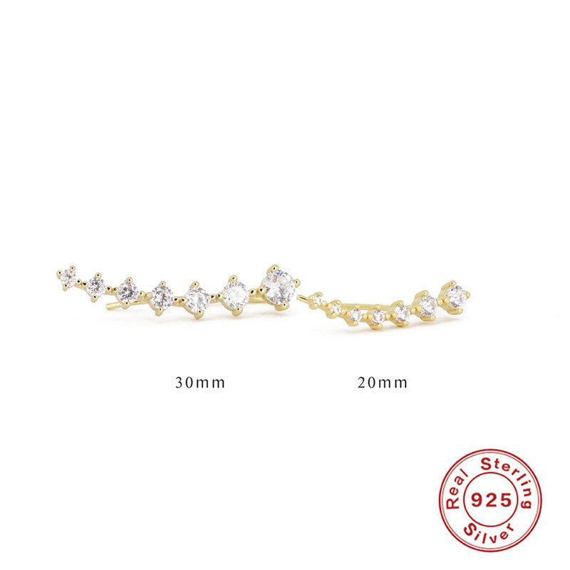 Single Row Shiny Diamond Ear Studs