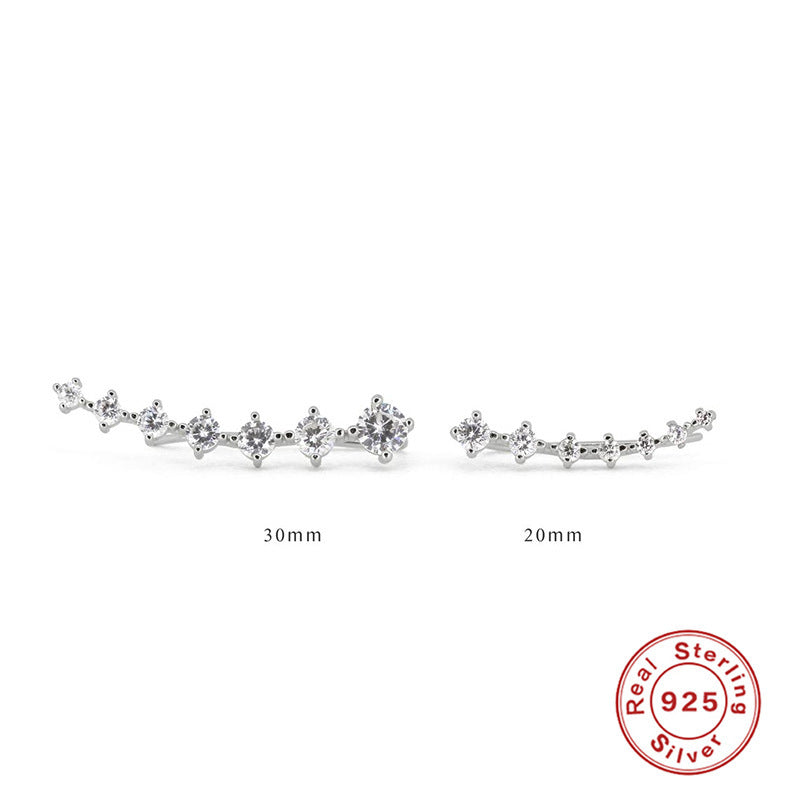 Single Row Shiny Diamond Ear Studs