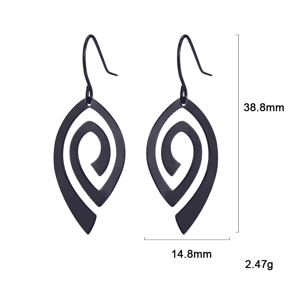 Stainless Steel Vortex Pattern Earrings