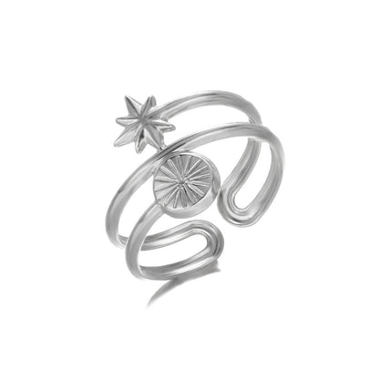 Geometry Pattern Hollow Adjustable Ring