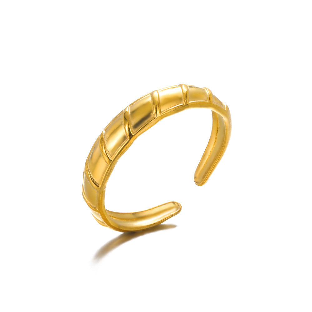 Geometry Pattern Hollow Adjustable Ring