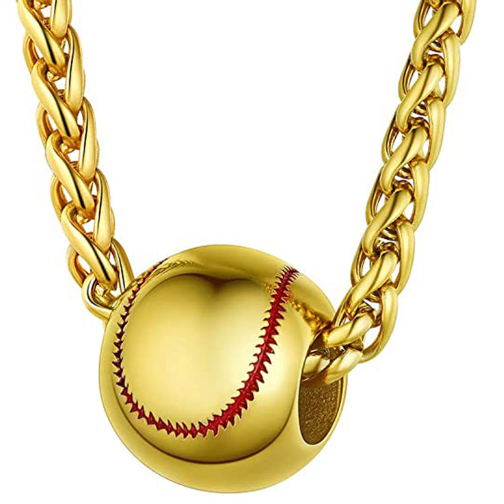 Football Hollow Pendant Necklace