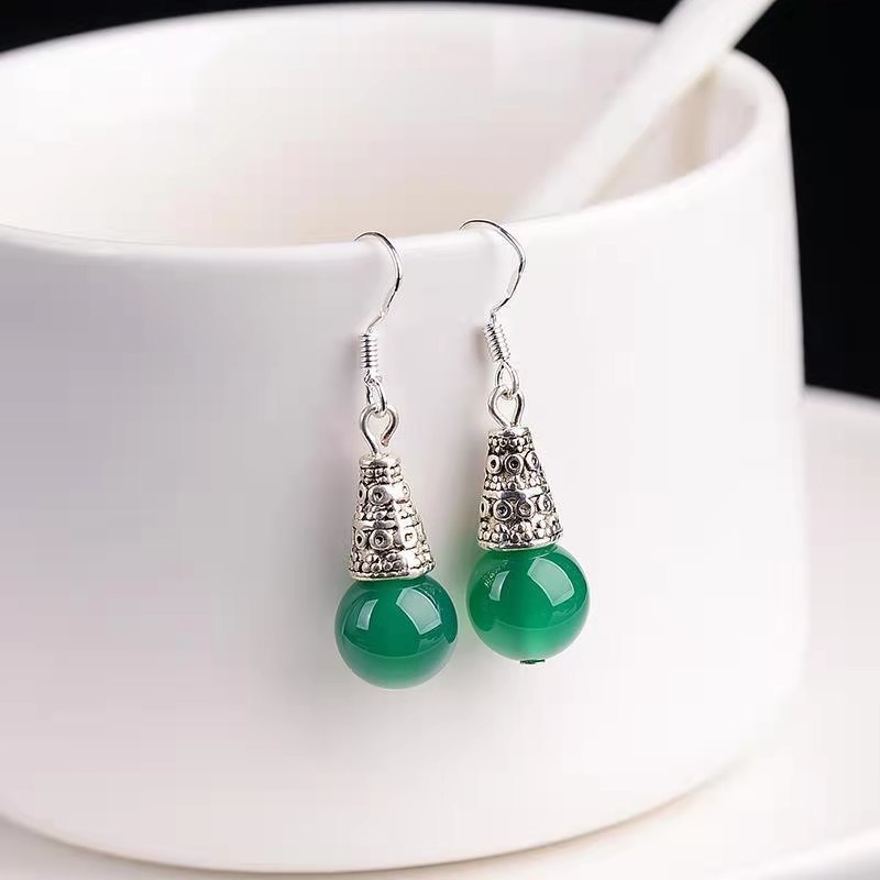 Chalcedony Elegant Silvering Earrings