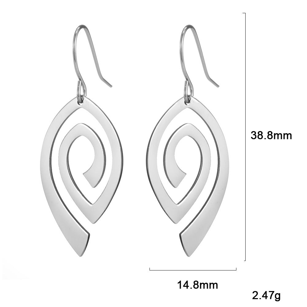 Stainless Steel Vortex Pattern Earrings