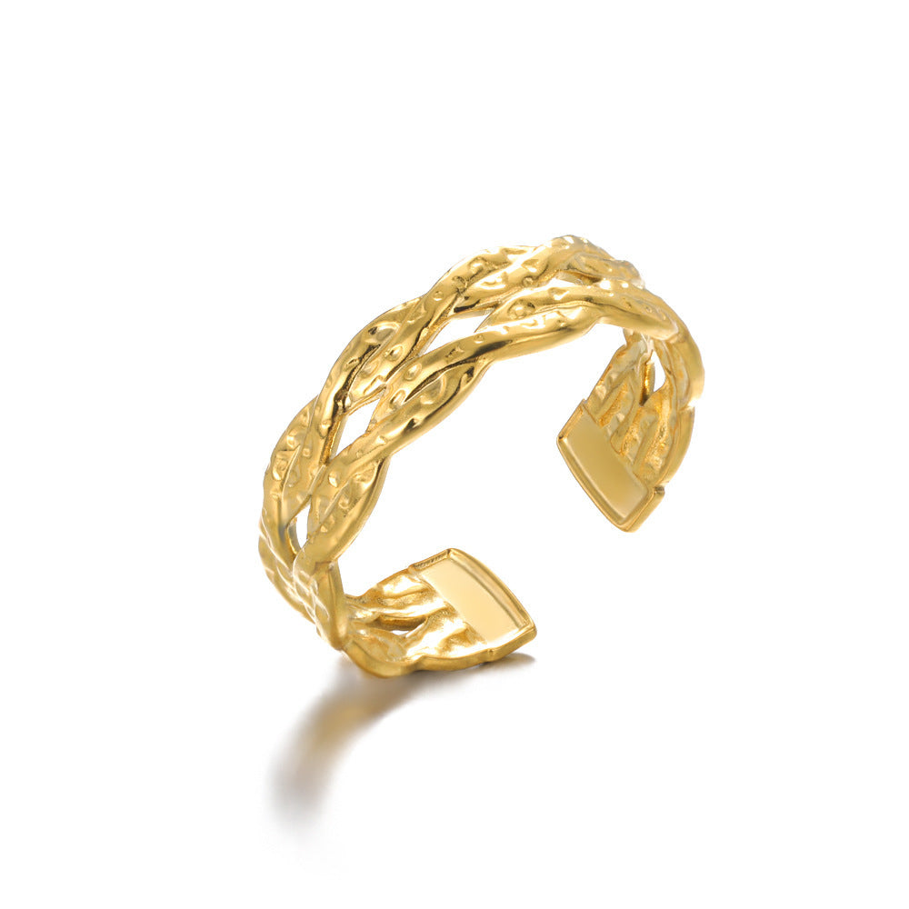 Geometry Pattern Hollow Adjustable Ring