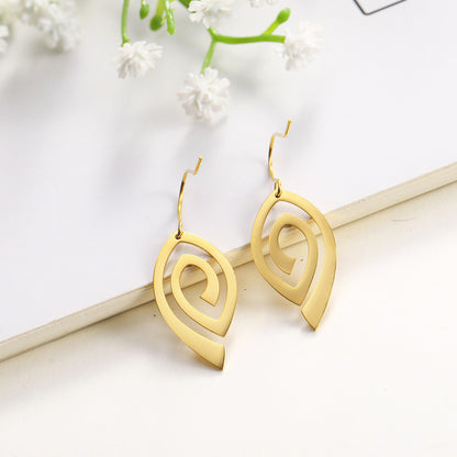 Stainless Steel Vortex Pattern Earrings