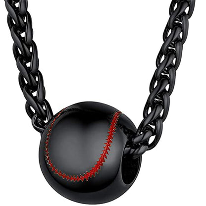 Football Hollow Pendant Necklace