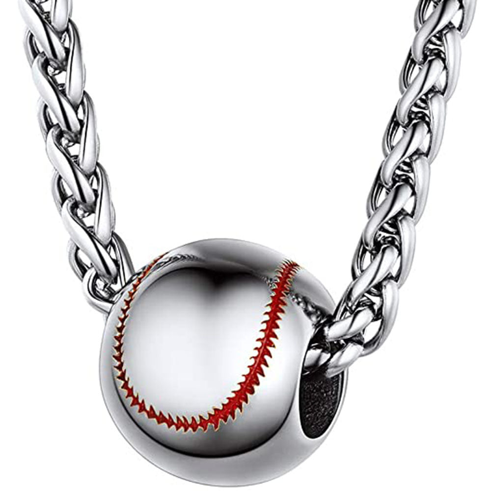 Football Hollow Pendant Necklace