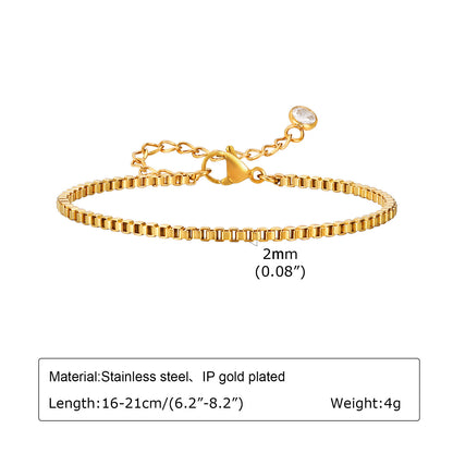 Stainless Steel Box Chain Minority Bracelet