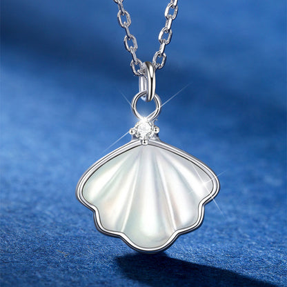 Sterling Silver Projection Shell Fritillary Necklace