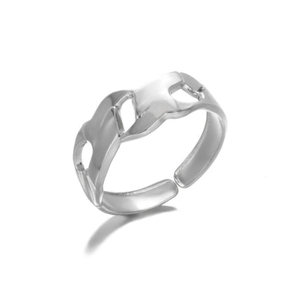 Geometry Pattern Hollow Adjustable Ring