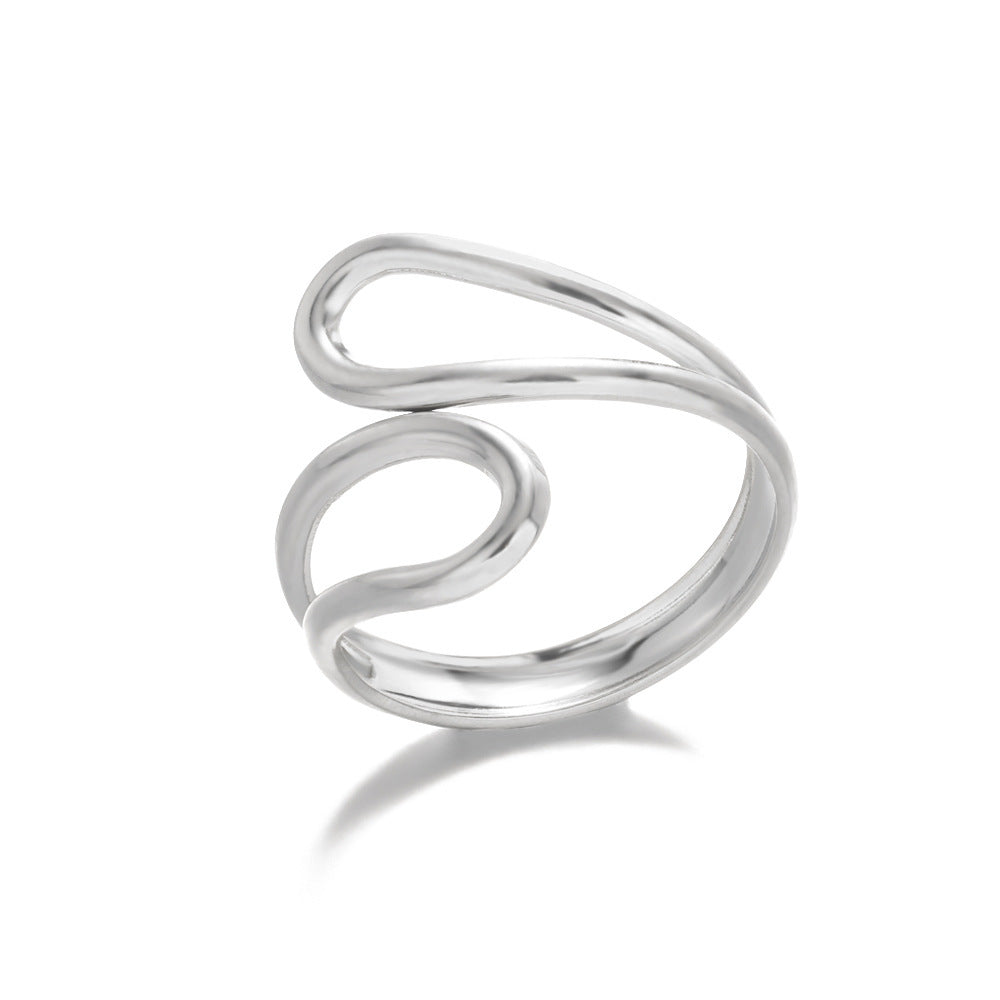 Geometry Pattern Hollow Adjustable Ring