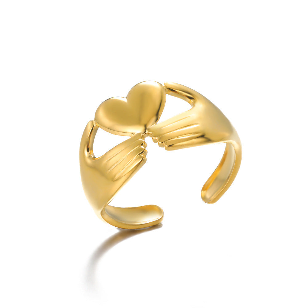 Geometry Pattern Hollow Adjustable Ring