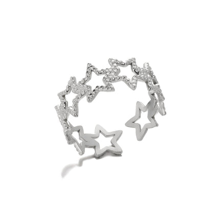 Geometry Pattern Hollow Adjustable Ring