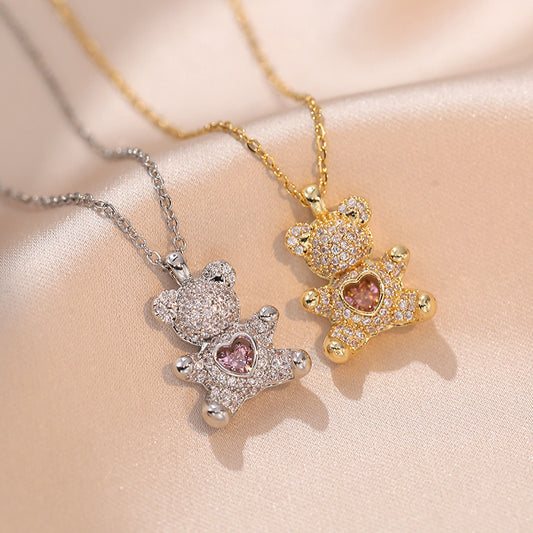 Love Heart Bear Necklace