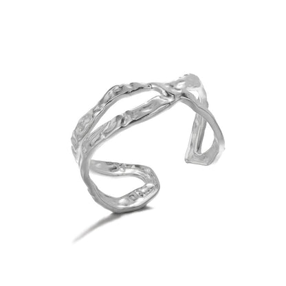 Geometry Pattern Hollow Adjustable Ring