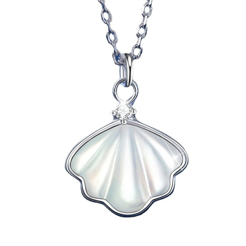 Sterling Silver Projection Shell Fritillary Necklace